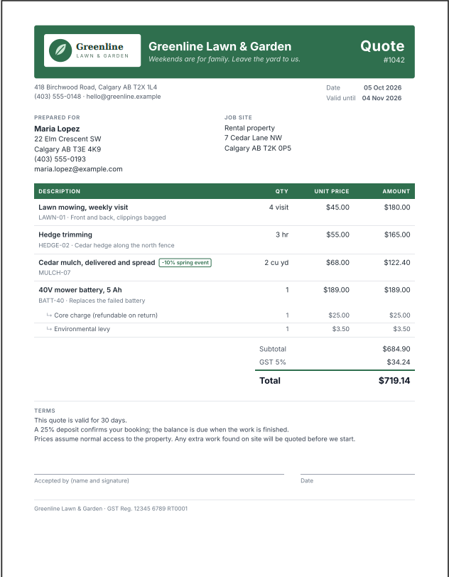 Sample Quote – Page 5